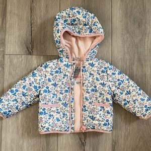 12 month baby girl floral winter coat